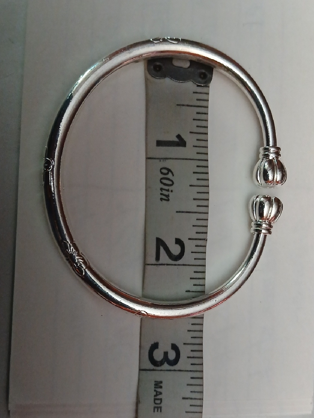 Thick Plated 999 Silver Solid Opening Bracelet - Picture 9 of 10